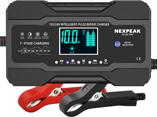Cargador De Bateria Inteligente 12V 24V Para Carro Auto Automovil Botes Portatil
