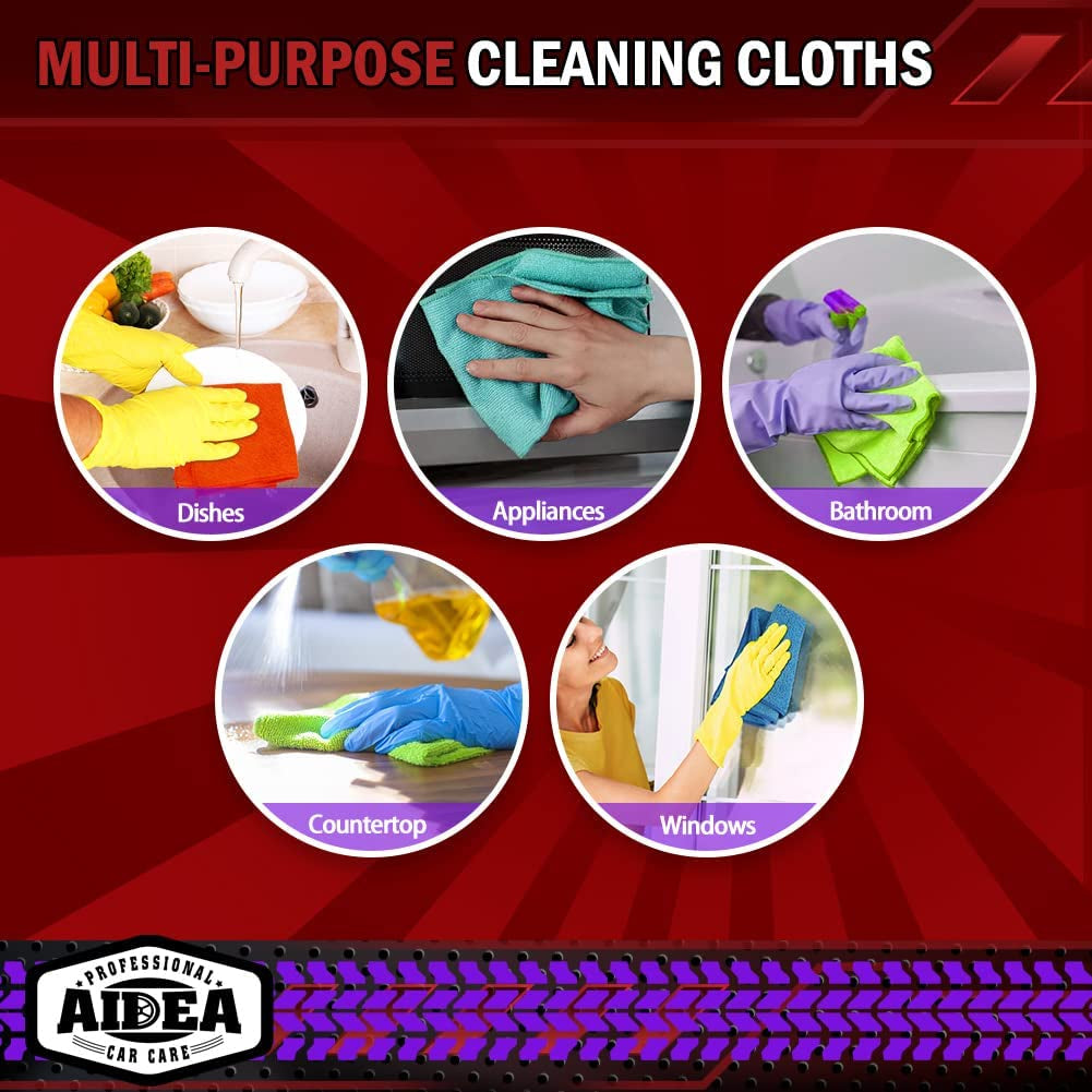 Microfiber Cleaning Cloth, 50PK, Microfiber Towels for Cars, Premium Wash Cloths, Dusting Cloth Cleaning Rags, Absorbent Towels for Suvs, House, Kitchen, Window, Cleaning Supplies12×12"