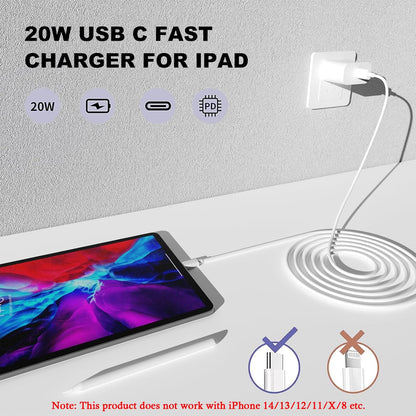 Iphone 17 16 15 Charger Fast Charging,20W Apple Ipad USB C Fast Charger,2Pack 6Ft USB C Wall Charger Block for Iphone 17/Pro/Pro Max/17 Air/ 16/16 Pro/16 Pro Max/15/Plus/Pro/Pro Max, Ipad Pro/Mini
