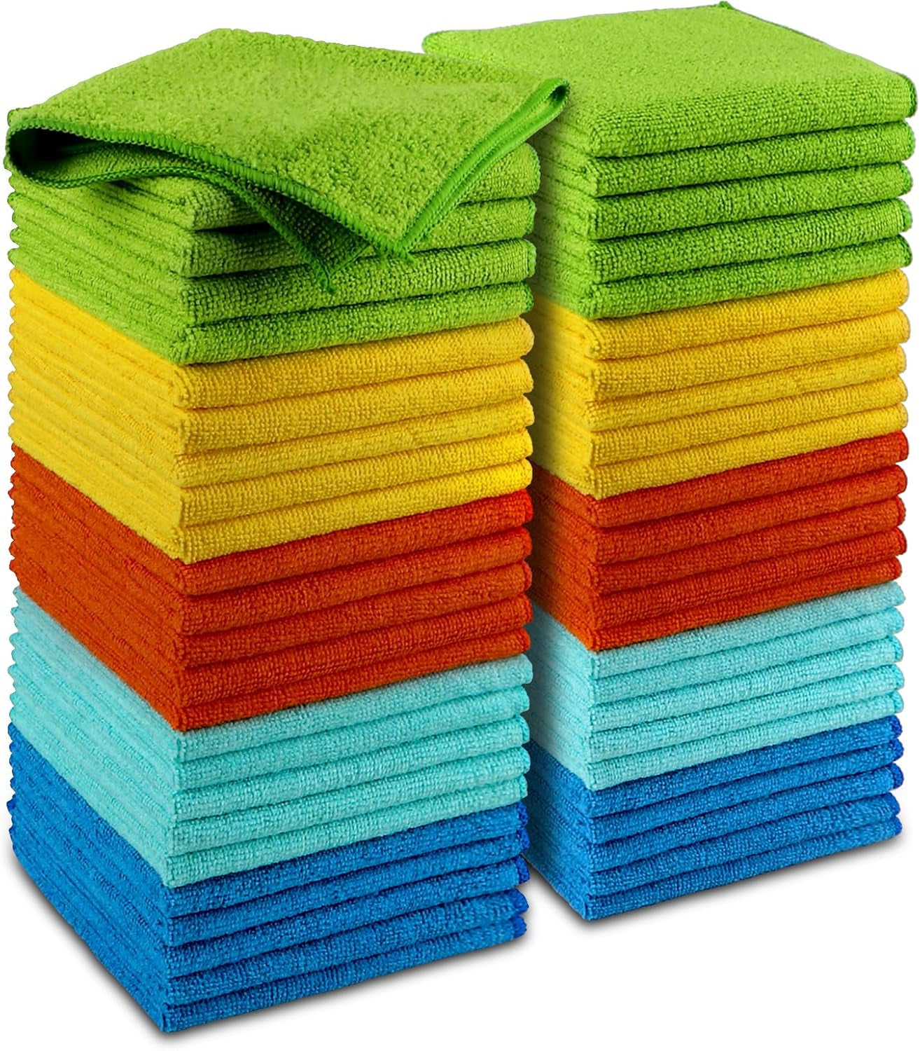 Microfiber Cleaning Cloth, 50PK, Microfiber Towels for Cars, Premium Wash Cloths, Dusting Cloth Cleaning Rags, Absorbent Towels for Suvs, House, Kitchen, Window, Cleaning Supplies12×12"
