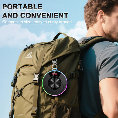 Bluetooth Speaker, Lpx7 Waterproof Shower Portable Speaker with LED Light, Bluetooth 5.4 HD Stereo Sound, Digital Display with Suction Cup, Wireless Speaker for Outdoor Party Beach Bathroom