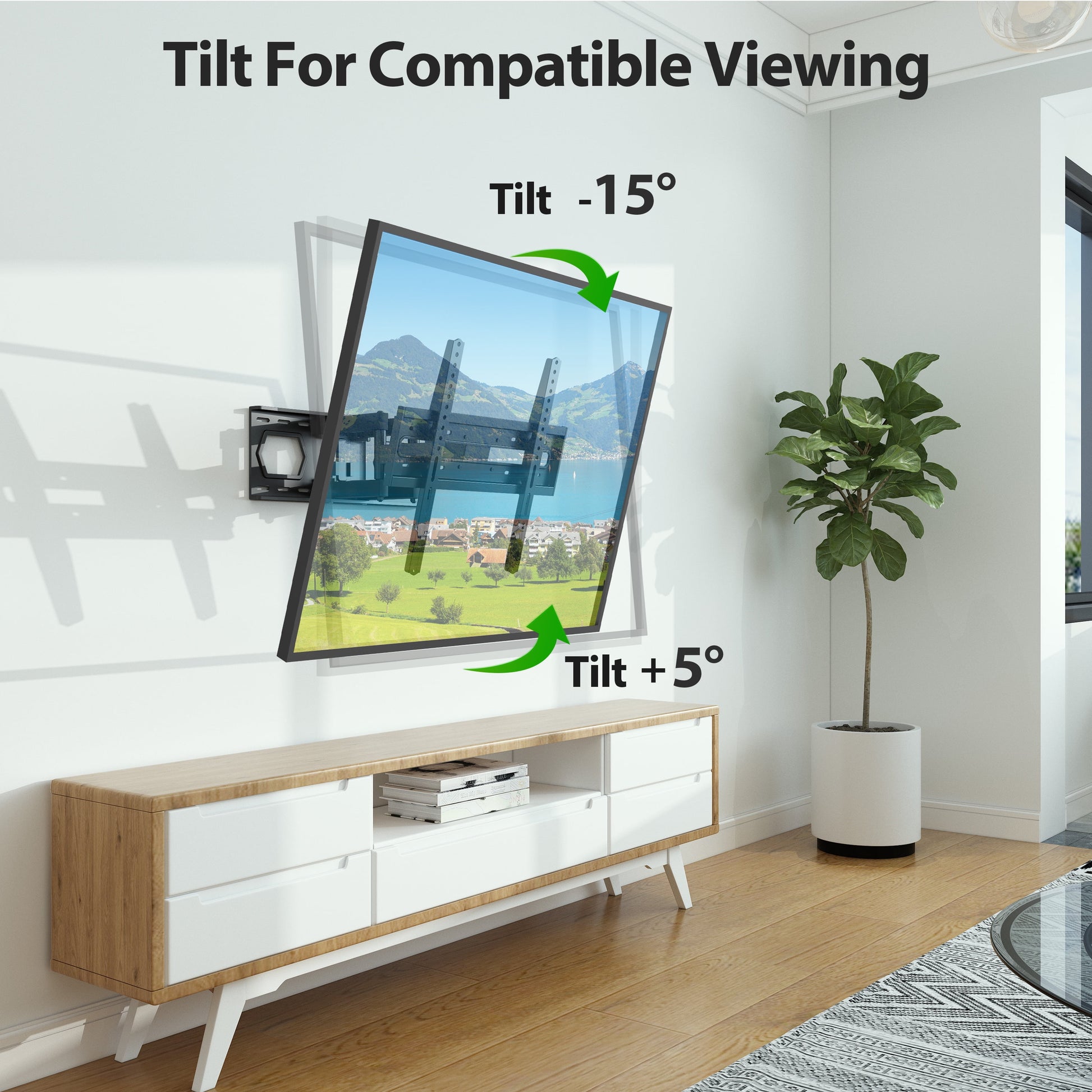 Full Motion TV Wall Mount for 26-65" Tvs, Hold up to 110Lbs with Max VESA 400X400Mm & 16" Wood Stud