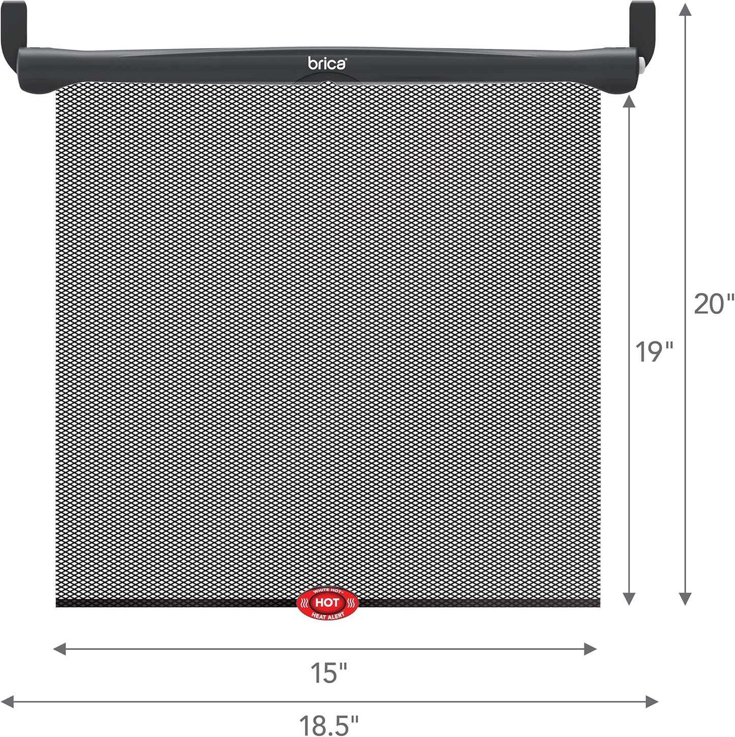 Brica Sun Safety Car Window Shade with Heat Alert, Helps Block UVA/UVB Rays, 2 Pack, Black