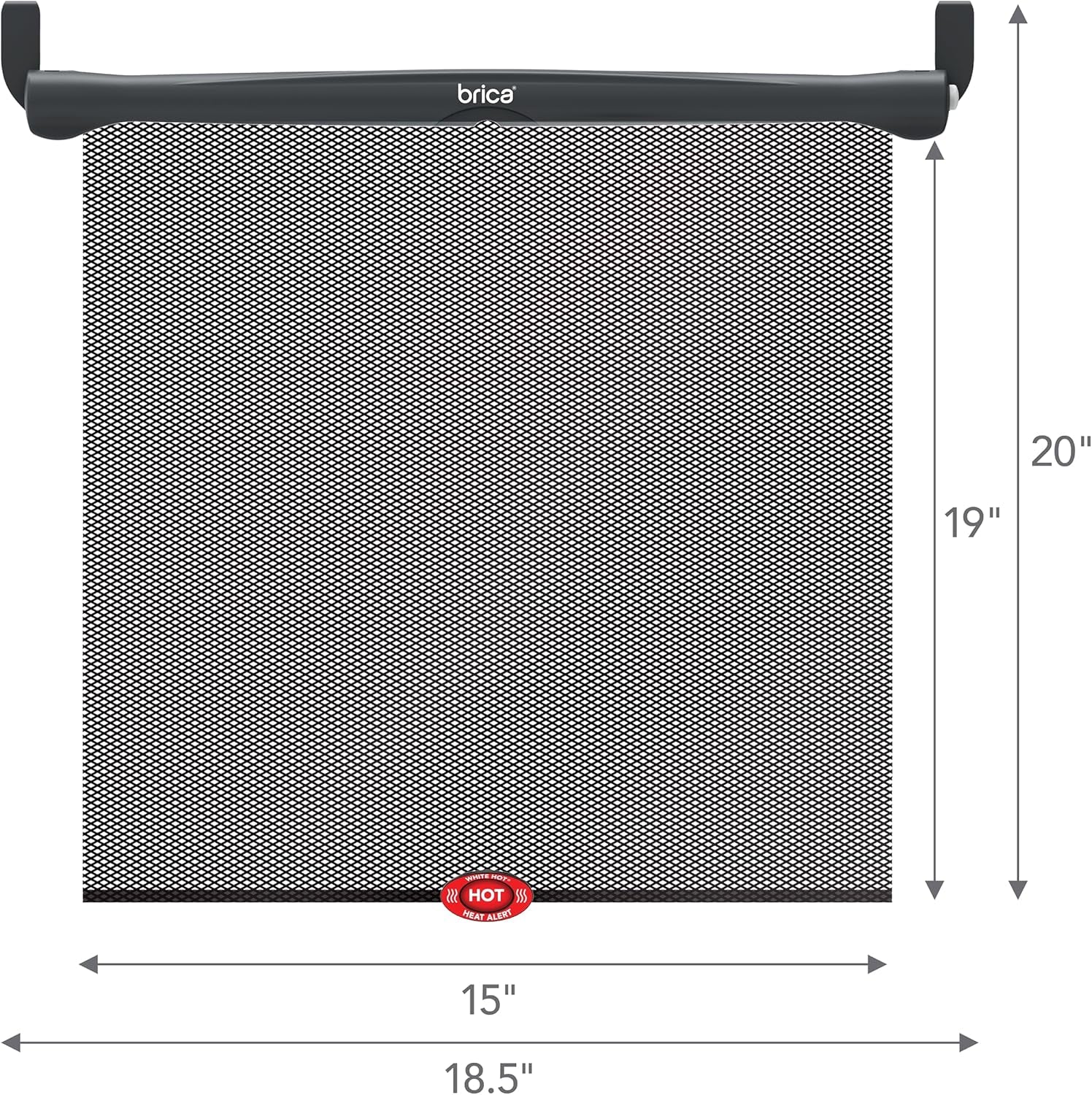 Brica Sun Safety Car Window Shade with Heat Alert, Helps Block UVA/UVB Rays, 2 Pack, Black