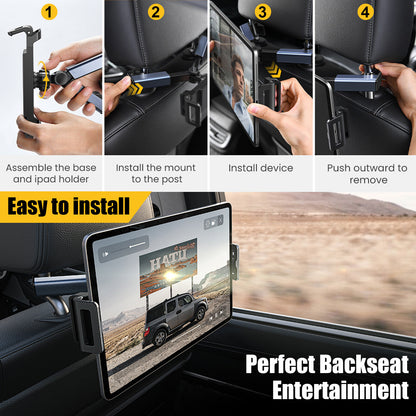 Car Back Seat Headrest Holder Mount 360° for Ipad Tablet Phone Samsung Universal