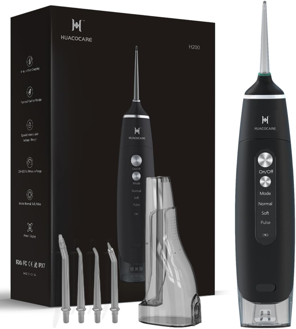 Water Flosser Equipped with Two Water Tanks for Home and Travel,3 Modes Dental Oral Irrigator,Portable,Ipx7 Waterproof,Powerful Battery Life, Water Dental Flossers for Teeth (Black)