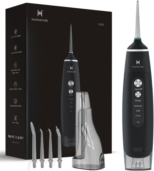 Water Flosser Equipped with Two Water Tanks for Home and Travel,3 Modes Dental Oral Irrigator,Portable,Ipx7 Waterproof,Powerful Battery Life, Water Dental Flossers for Teeth (Black)
