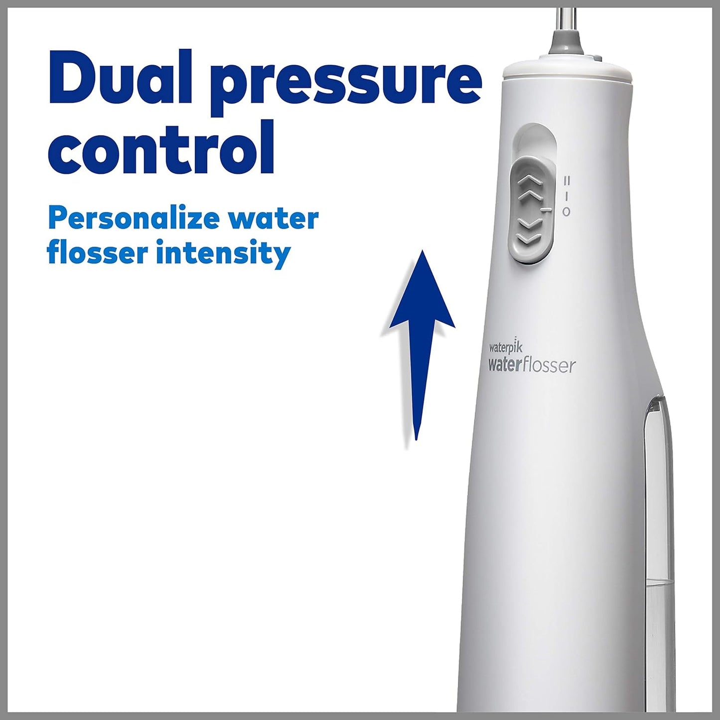 Cordless Express Water Flosser, Battery Operated & Portable for Travel & Home, ADA Accepted, Waterproof for Shower Use, White WF-02, Packaging May Vary