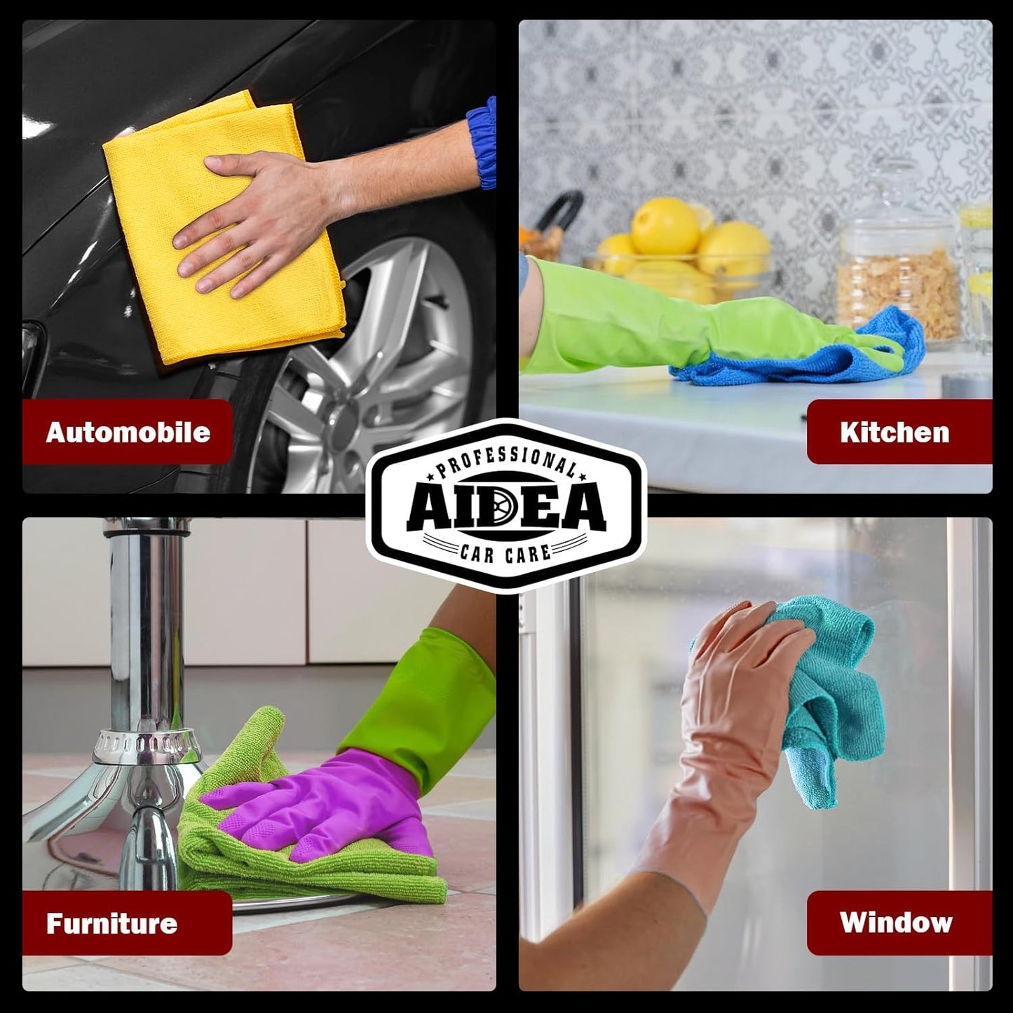 Microfiber Cleaning Cloth, 50PK, Microfiber Towels for Cars, Premium Wash Cloths, Dusting Cloth Cleaning Rags, Absorbent Towels for Suvs, House, Kitchen, Window, Cleaning Supplies12×12"