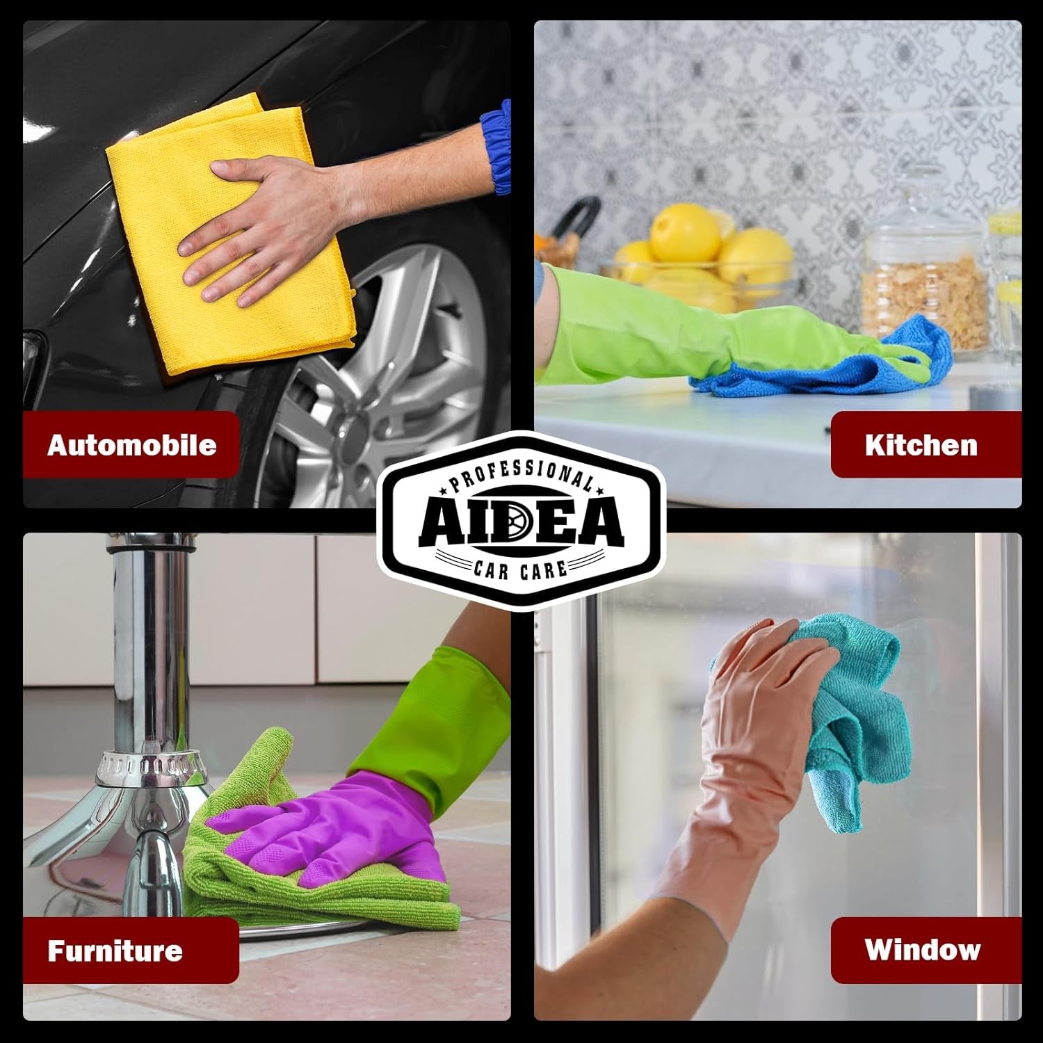 Microfiber Cleaning Cloth, 50PK, Microfiber Towels for Cars, Premium Wash Cloths, Dusting Cloth Cleaning Rags, Absorbent Towels for Suvs, House, Kitchen, Window, Cleaning Supplies12×12"