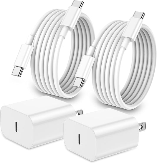 Iphone 17 16 15 Charger Fast Charging,20W Apple Ipad USB C Fast Charger,2Pack 6Ft USB C Wall Charger Block for Iphone 17/Pro/Pro Max/17 Air/ 16/16 Pro/16 Pro Max/15/Plus/Pro/Pro Max, Ipad Pro/Mini