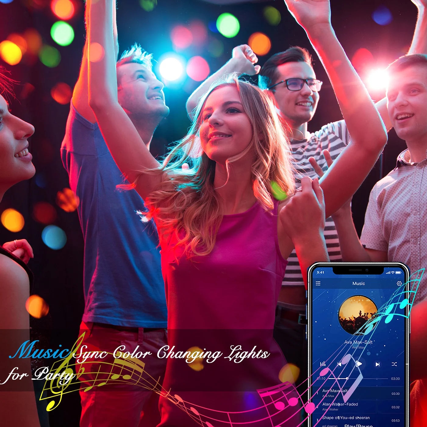 Led Strip Lights, 100Ft Light Strips with App Control Remote,Rgb Led Lights for Bedroom, Music Sync Color Changing Lights for Room Party