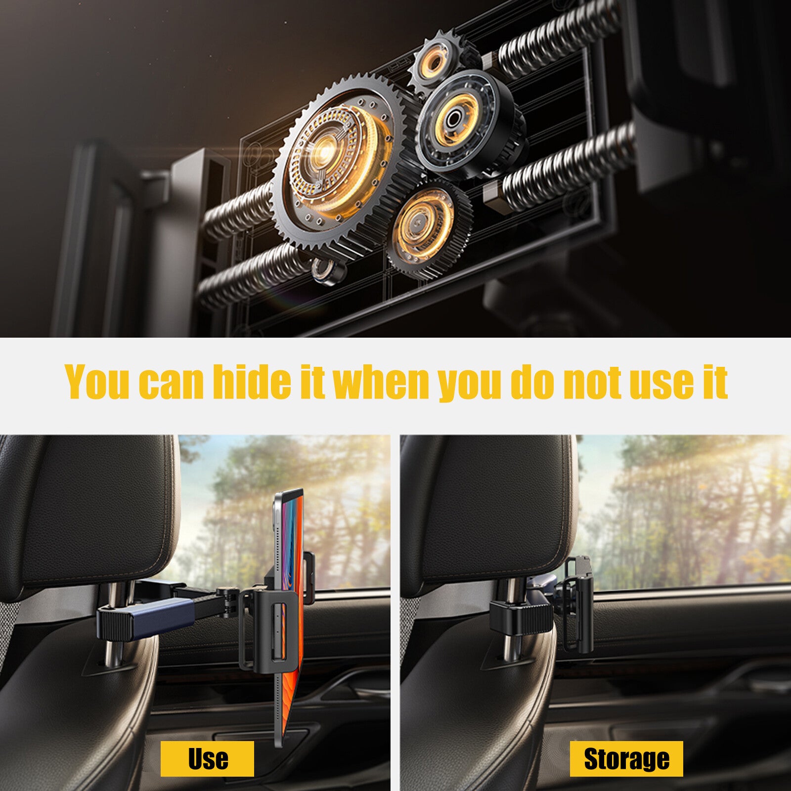 Car Back Seat Headrest Holder Mount 360° for Ipad Tablet Phone Samsung Universal