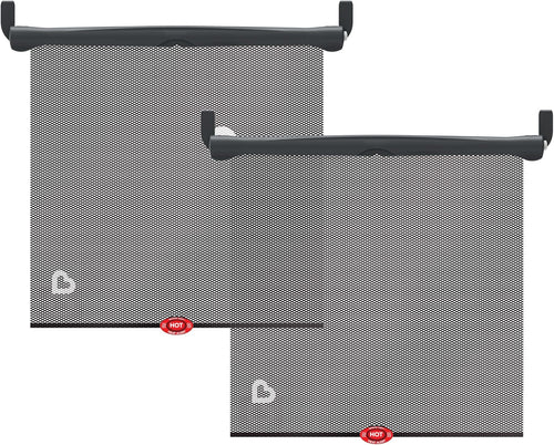 Brica Sun Safety Car Window Shade with Heat Alert, Helps Block UVA/UVB Rays, 2 Pack, Black