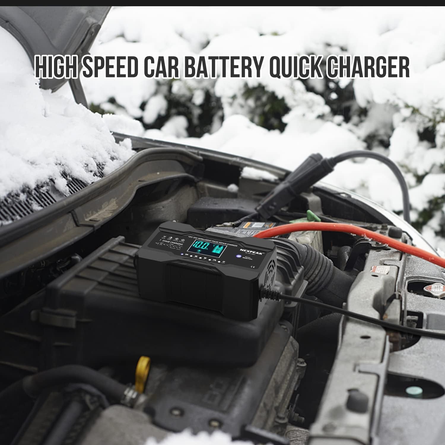 Cargador De Bateria Inteligente 12V 24V Para Carro Auto Automovil Botes Portatil