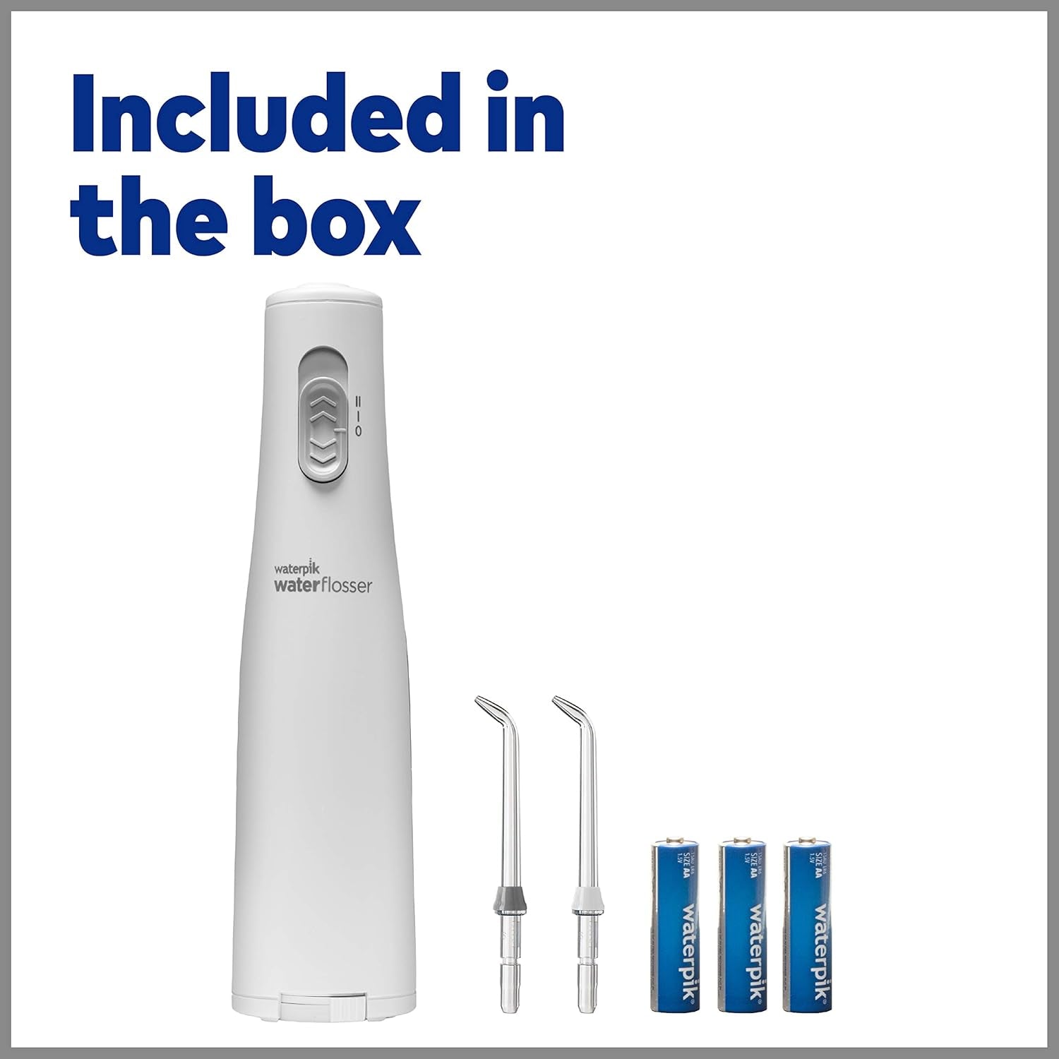 Cordless Express Water Flosser, Battery Operated & Portable for Travel & Home, ADA Accepted, Waterproof for Shower Use, White WF-02, Packaging May Vary