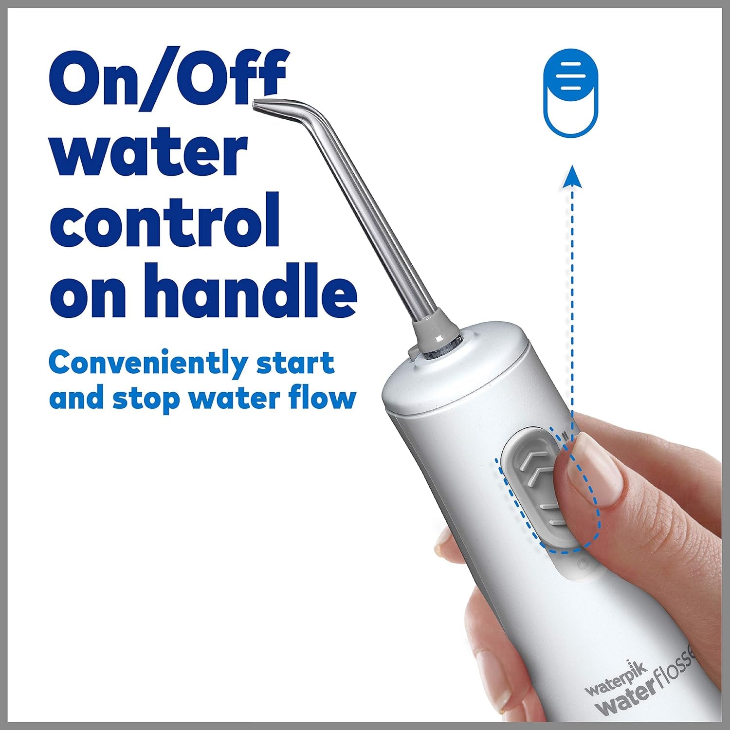 Cordless Express Water Flosser, Battery Operated & Portable for Travel & Home, ADA Accepted, Waterproof for Shower Use, White WF-02, Packaging May Vary