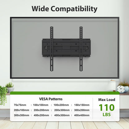 Full Motion TV Wall Mount for 26-65" Tvs, Hold up to 110Lbs with Max VESA 400X400Mm & 16" Wood Stud