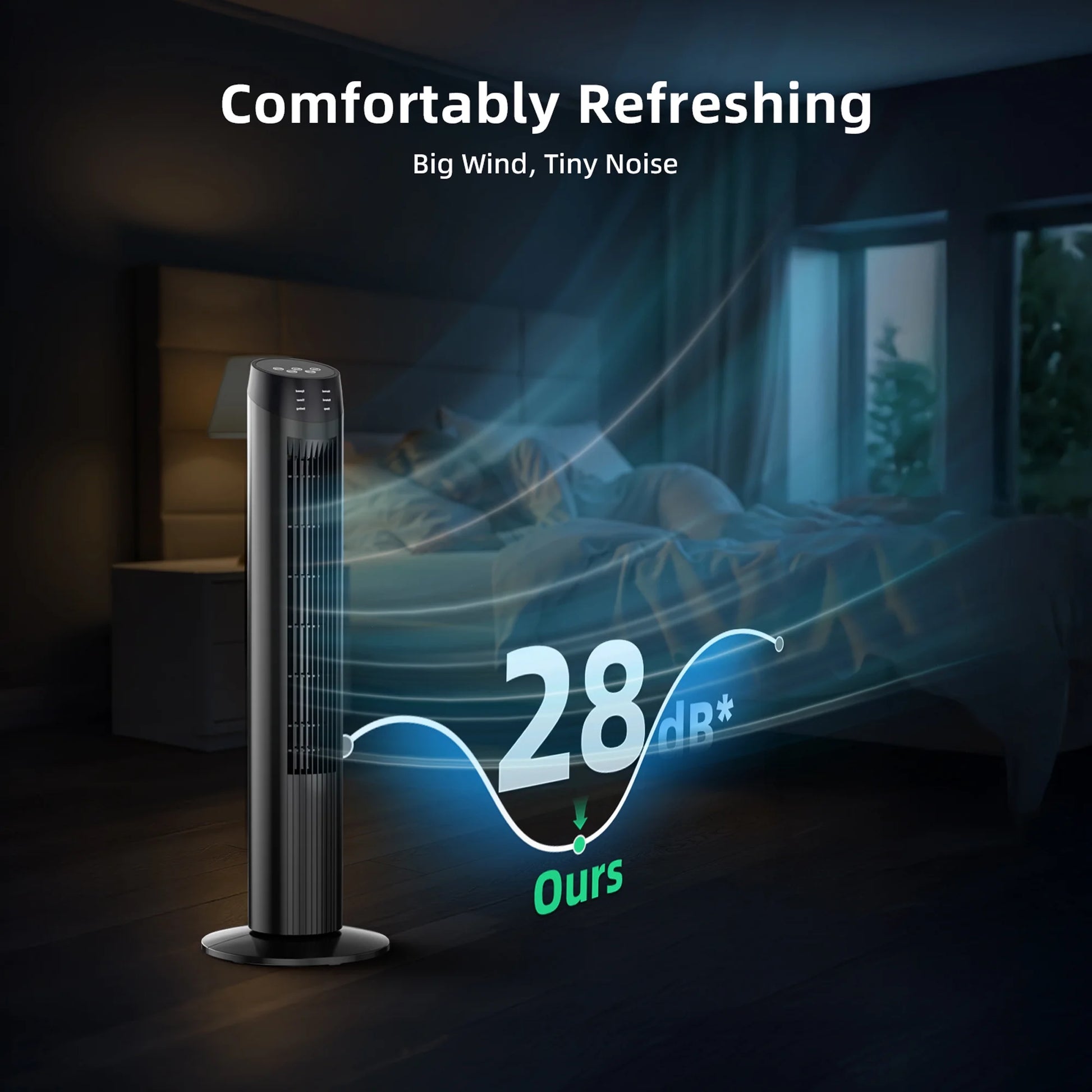 Tower Fan, 36" Oscillating Standing Floor Cooling Fans, 3 Speeds & Modes,9H Timer for Home Bedroom