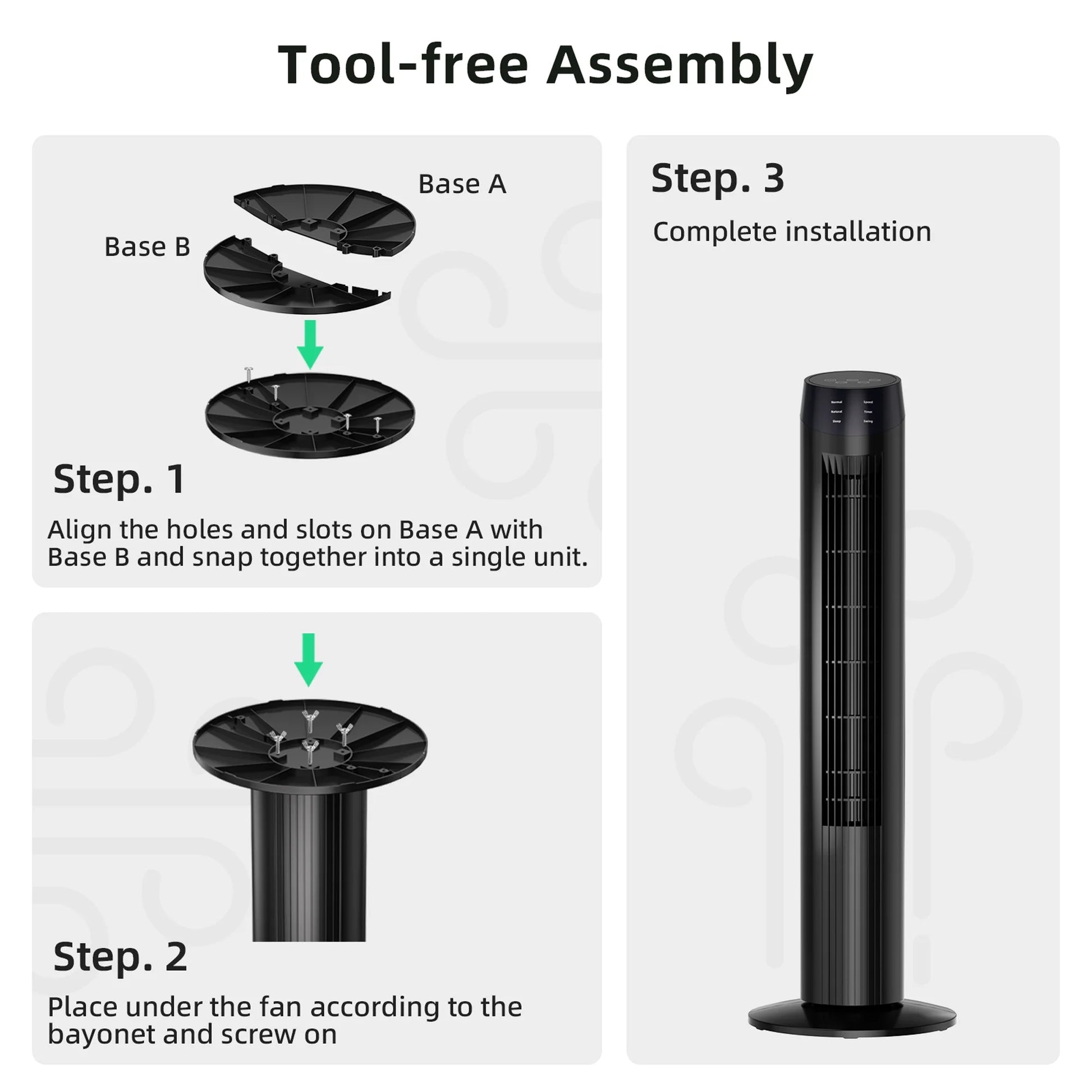 Tower Fan, 36" Oscillating Standing Floor Cooling Fans, 3 Speeds & Modes,9H Timer for Home Bedroom