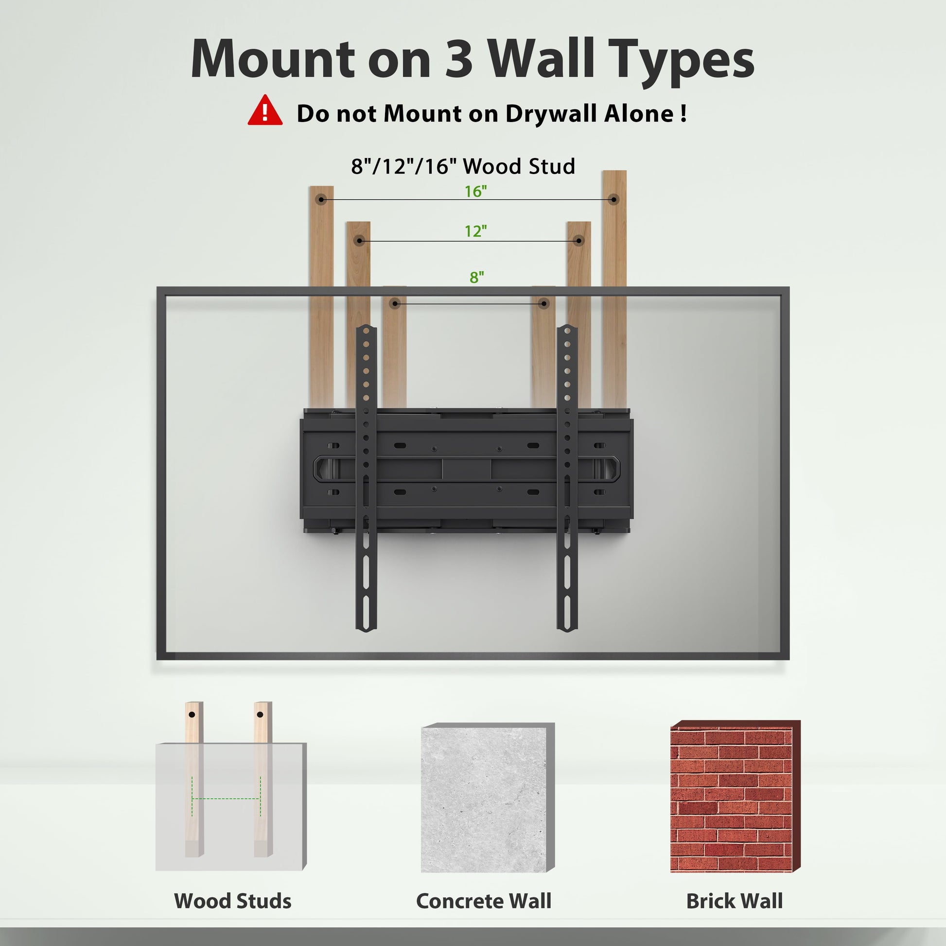 Full Motion TV Wall Mount for 26-65" Tvs, Hold up to 110Lbs with Max VESA 400X400Mm & 16" Wood Stud