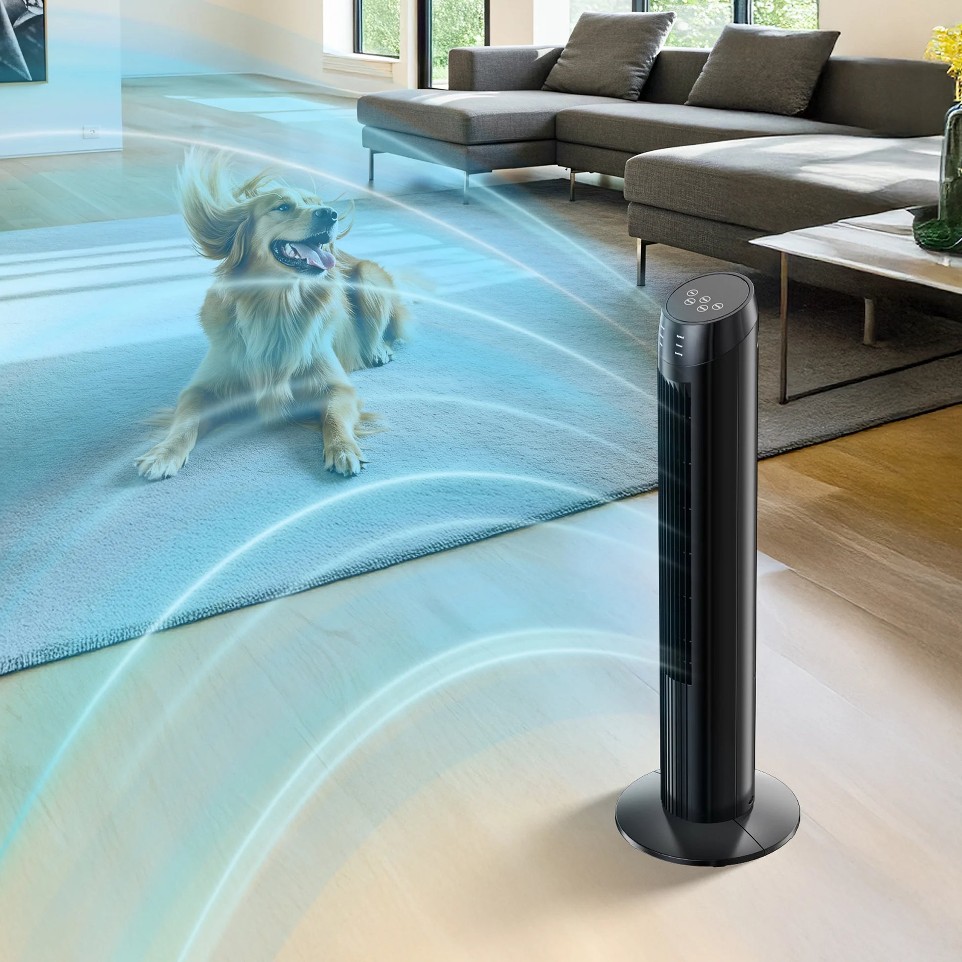 Tower Fan, 36" Oscillating Standing Floor Cooling Fans, 3 Speeds & Modes,9H Timer for Home Bedroom