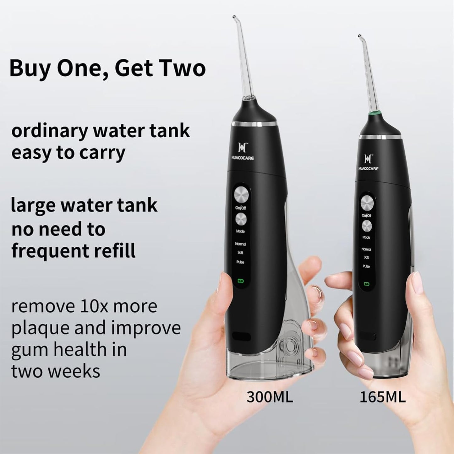 Water Flosser Equipped with Two Water Tanks for Home and Travel,3 Modes Dental Oral Irrigator,Portable,Ipx7 Waterproof,Powerful Battery Life, Water Dental Flossers for Teeth (Black)